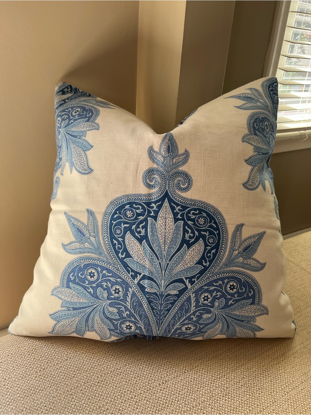 Blue Paisley Decorative Pillow Cover